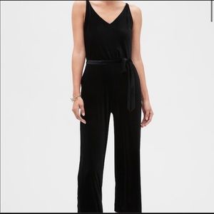 NEW- Banana Republic black velvet jumpsuit